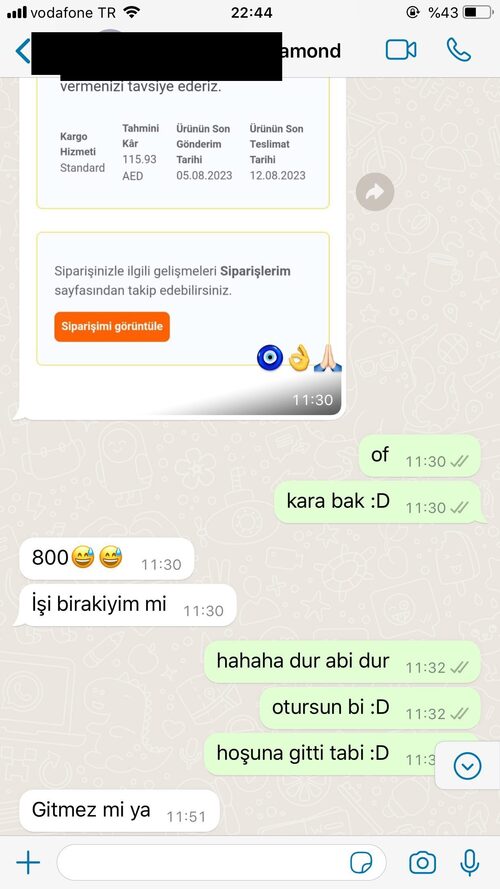 Danışan mesajı